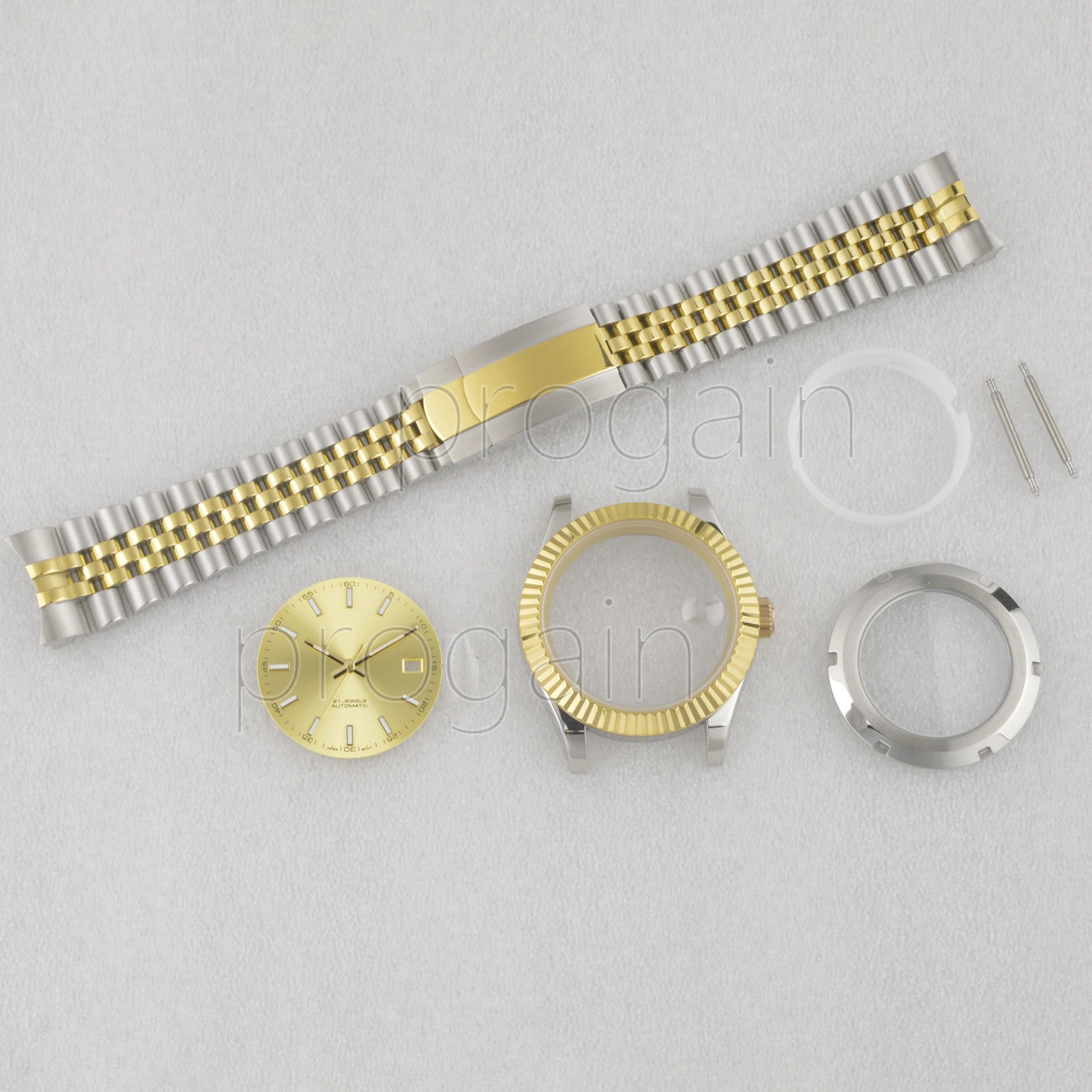 

NH35 Watch Case 41MM Datejust 31MM Dial 20MM Strap Luminous Hands Pointers Silvery Waterproof Watch Parts for NH36 Movement Mod
