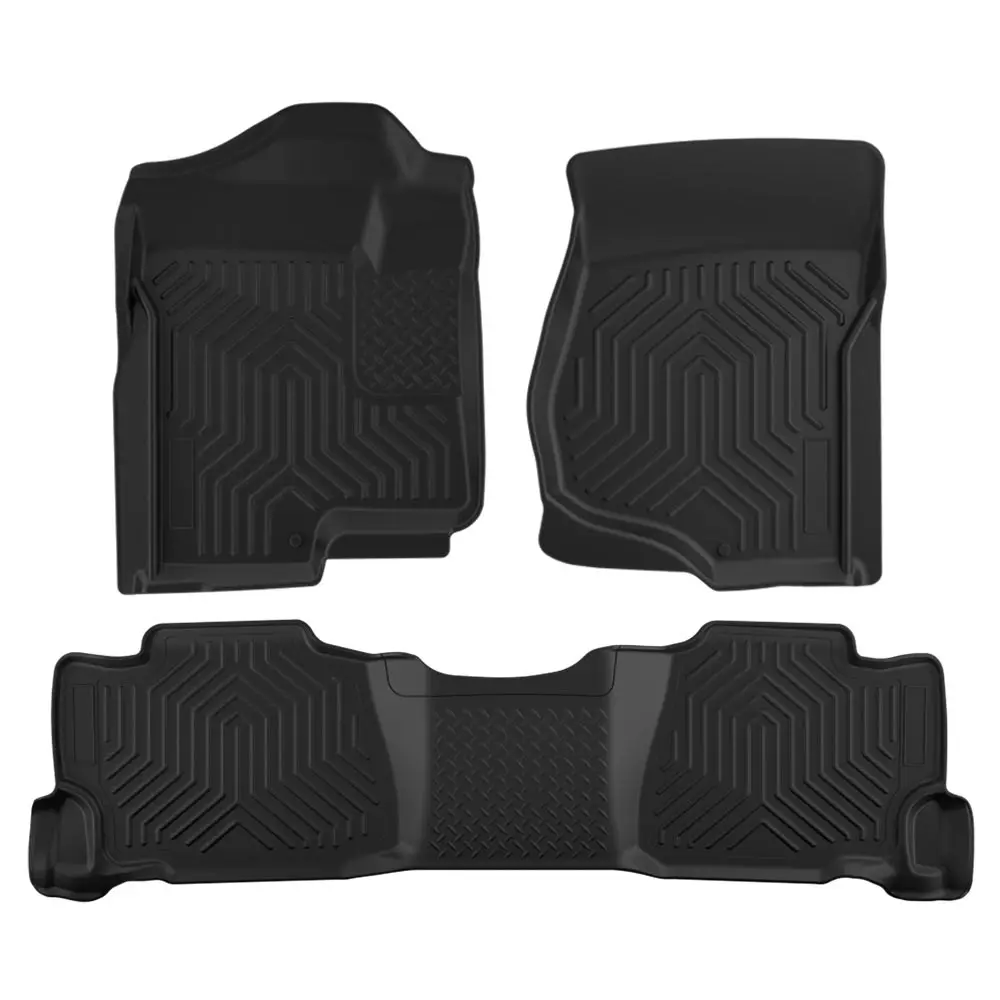 

Floor Mats Fit for Chevy Silverado 2007-2013/GMC Sierra 1500 2007-2014 TPE All Weather Full Cover Protection 3 Piece,Black