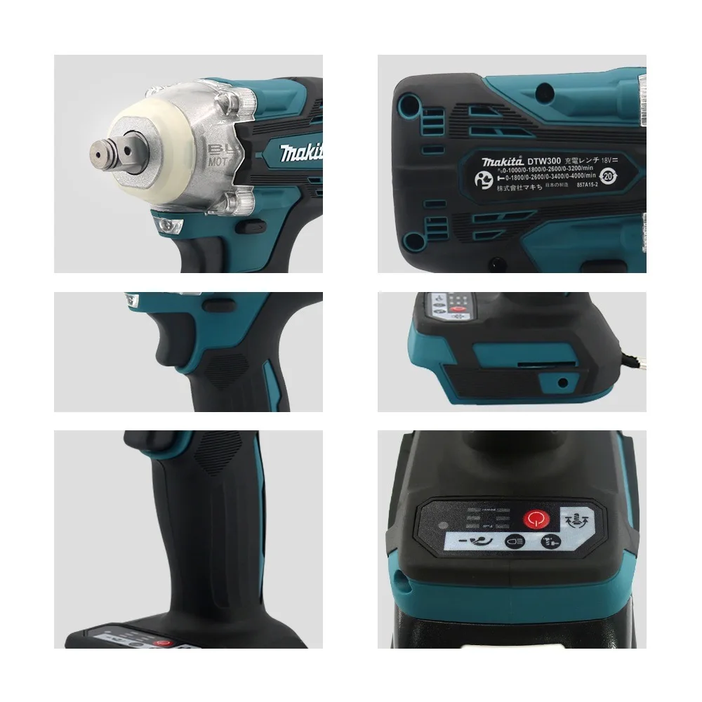 Imagem -04 - Makita-brushless Power Tool Grupo Grande Chave sem Fio Wind Cannon Tire Remover Lithium Auto Repair Dtw300 18v 330nm