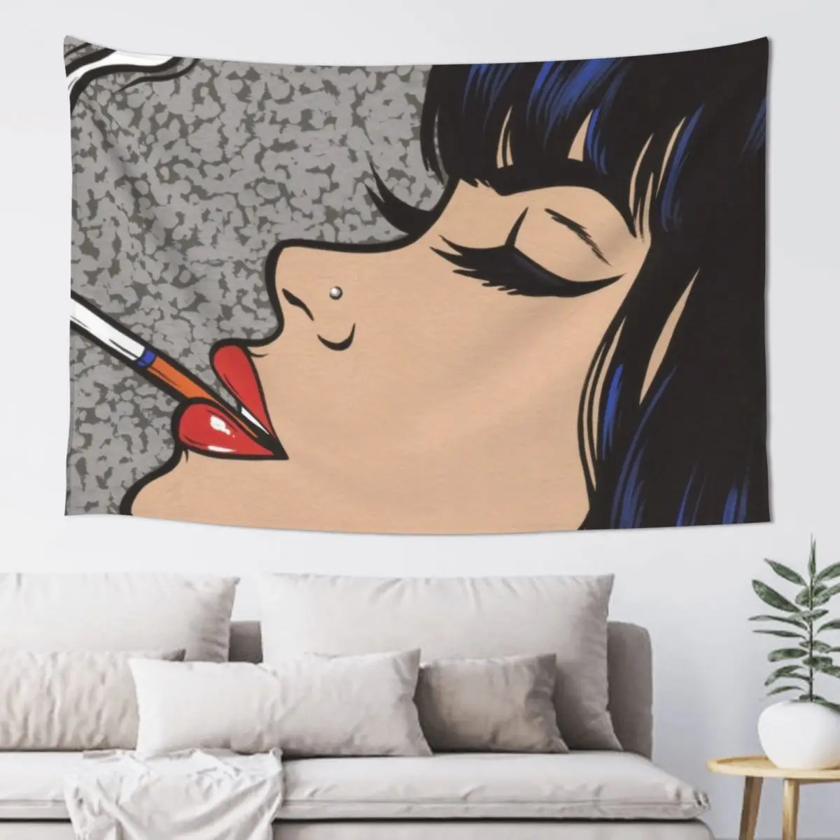 

Smoking Comic Pop Art Girl Tapestry Bedroom Decor Japanese Room Decor Things To Decorate The Room Tapestry
