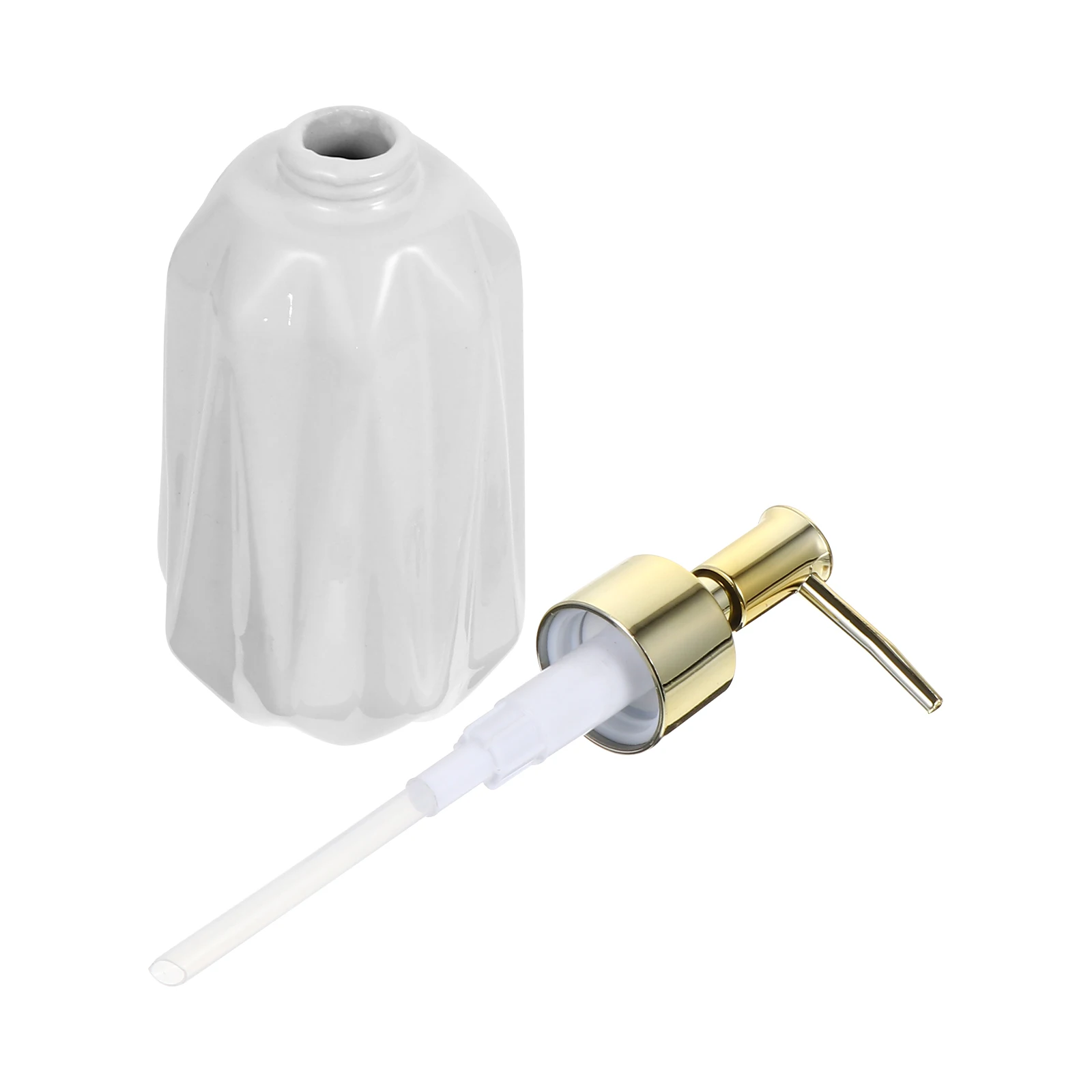 

1Pcs Ceramic Press Bottle Large Capacity Refillable Shampoo Lotion Dispenser for Bathroom Kitchen Hand Soap Liquid Container