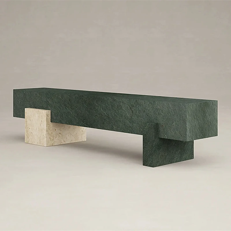

kh-Modern Simple Designer Marble Bench Luxury Stone Seat Home Decor Furniture for Living Room & Bedroom for Hotels*