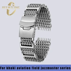 Stainless steel watchstrap 20 22mm A variety of styles metal men watchband bracelet For Hamilton khaki aviation field jazzmaster
