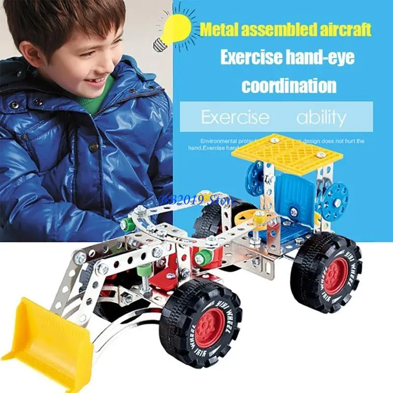 Q0KB 138PCS Creative Diy Building Toy Model Truck Kits Montagem fácil e brinquedo construção metal não aguardável para