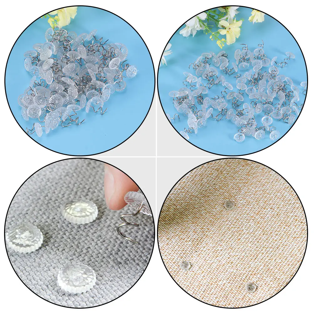

150pcs Spiral Strong Hold Slipcovers Upholstery Push Pins Easy Remove Anti-Slip Fixing Pins Dust Ruffle Fasteners Home