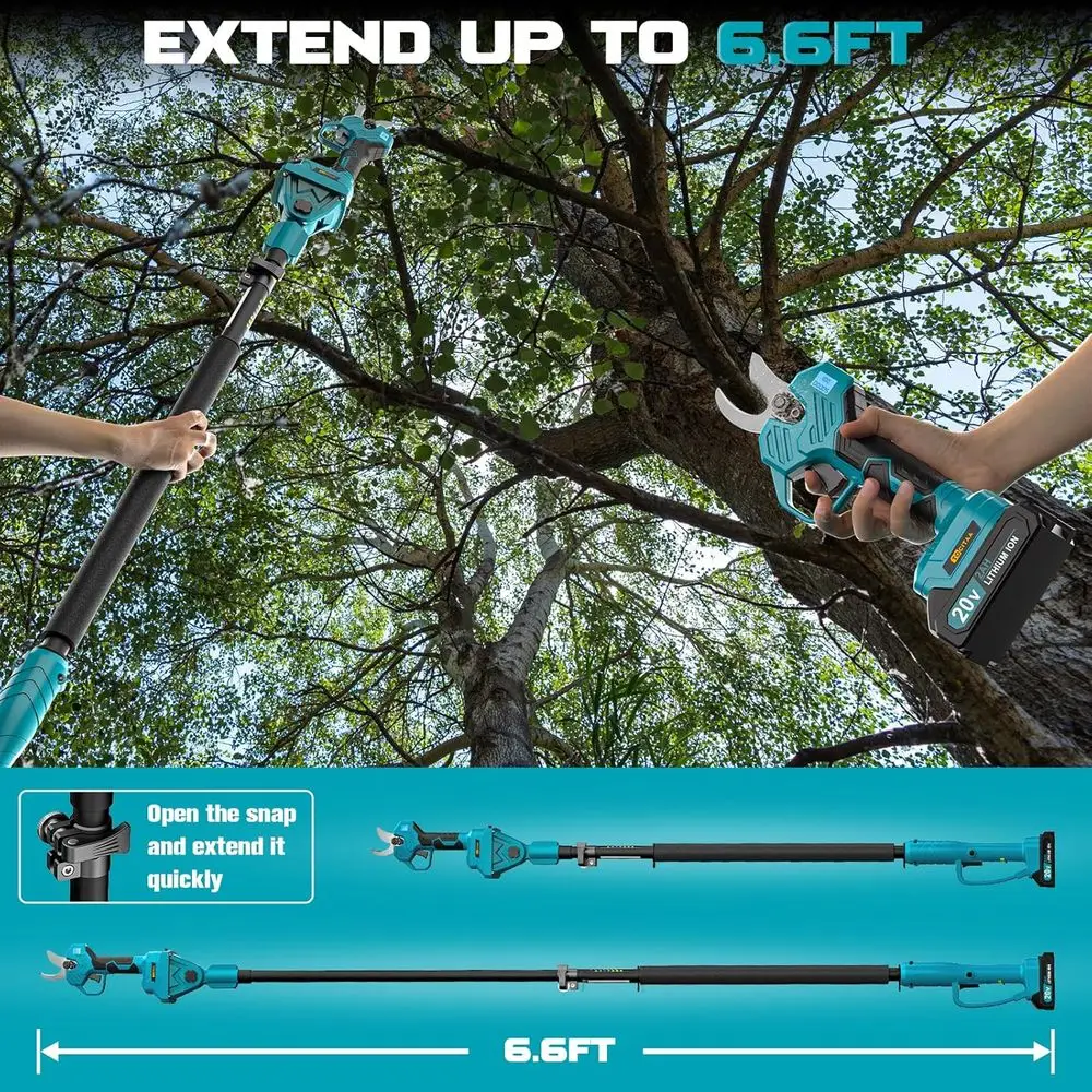 Sécateur électrique compatible avec batterie Makita, sécateurs pour le jardinage, diamètre de coupe de 1,5 à 2 pouces avec 2 batteries 2,0 Ah