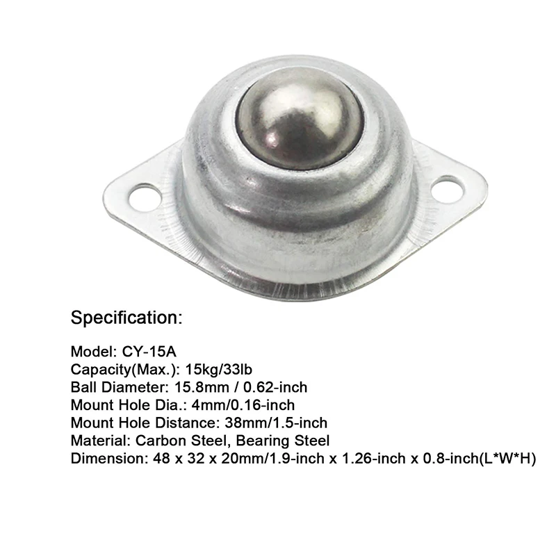 12 шт. CY-15A шариковые передачи, универсальный вращающийся шариковый конвейер, роликовый ролик, шарикоподшипники 5/8 дюйма
