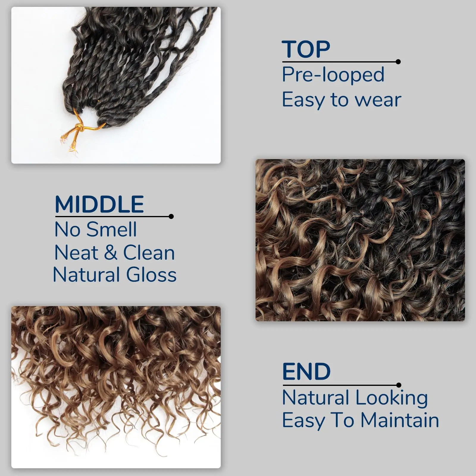 إلهة الضفائر الكروشيه الشعر التمديد مع أطراف مجعد 12 بوصة 30 قطعة/الحزمة بوهو الضفائر الكروشيه الشعر للنساء السود الاستخدام اليومي