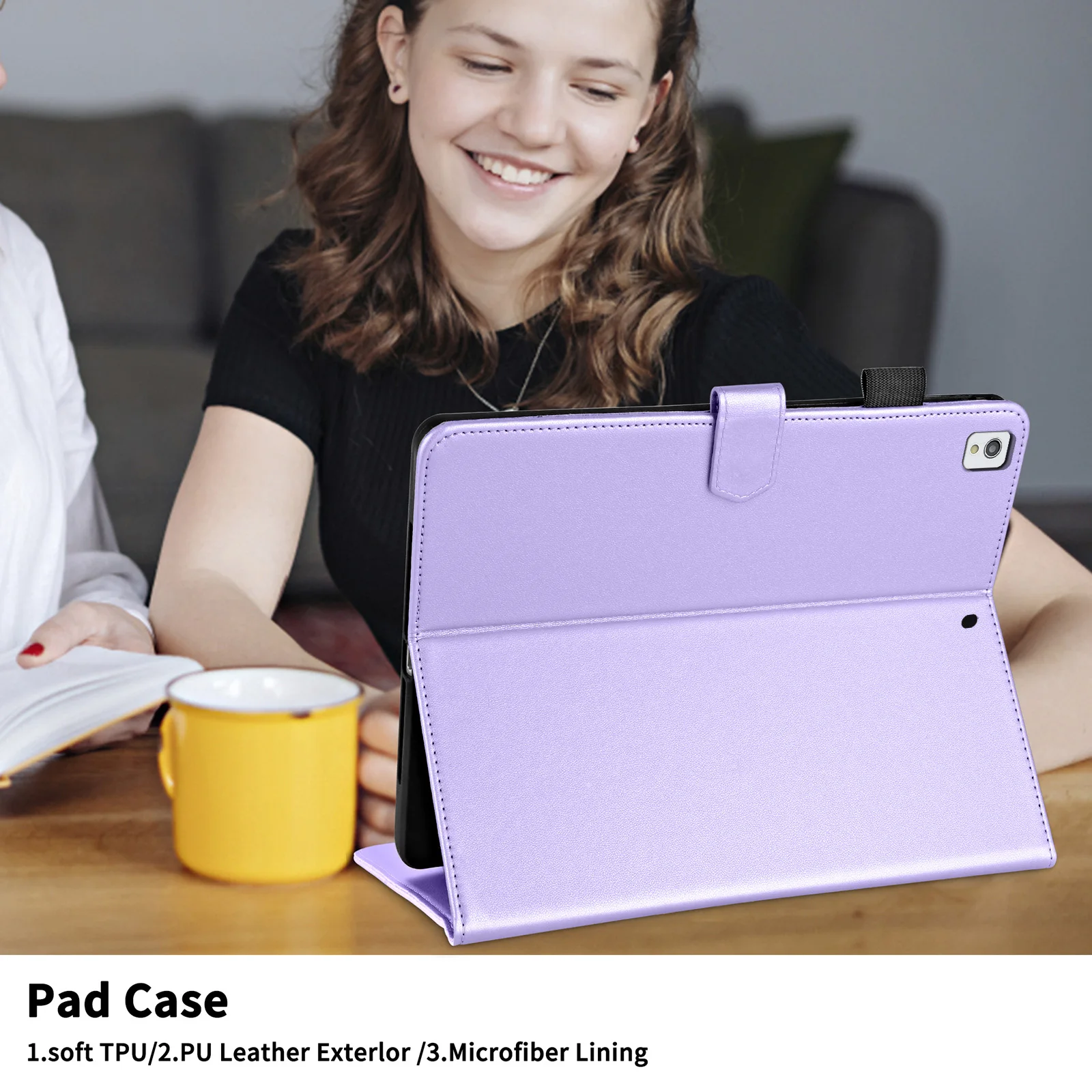 For Apple iPad 10.2  Tablet Case 10.2 inch Silicone Soft Shell Diamond Small Fragrance Style Leat