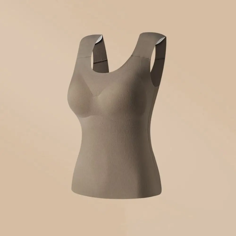 U-الزاوية اليمنى سترة الكتف سلس وسادة الكتف غير مرئية سترة دافئة بلا أكمام الشتاء الخريف الملابس الداخلية للنساء #3