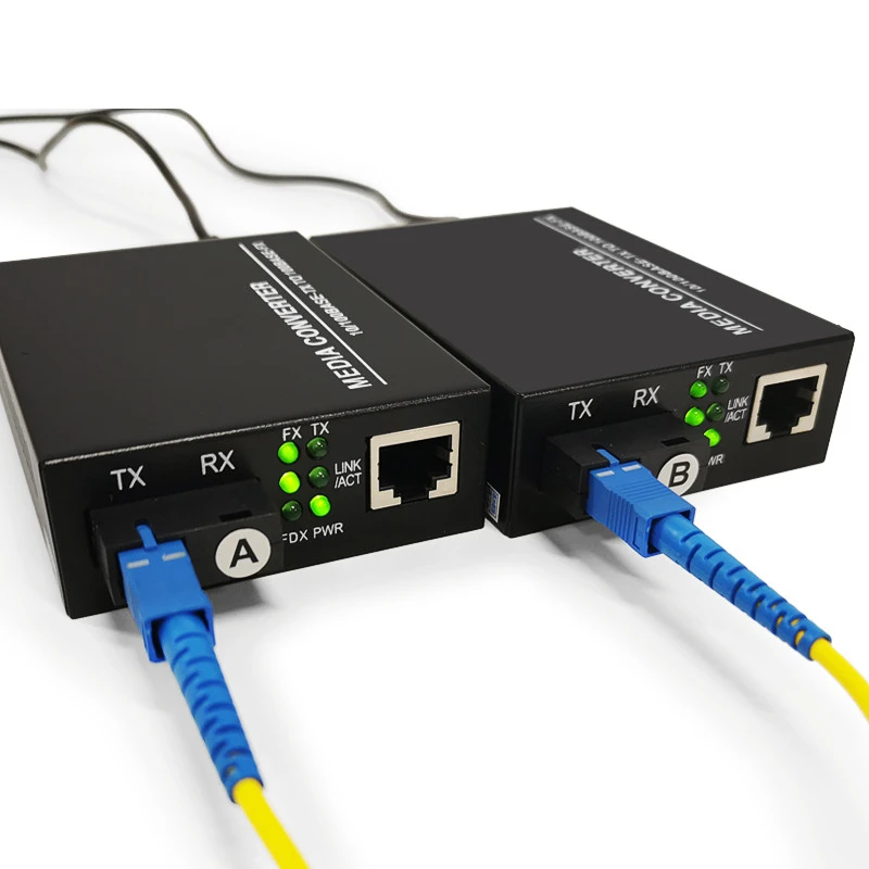 HTOC Gigabit 1 Fiber 1 RJ45 Optic Media Converter GS-03 Single Mode Single Fiber Transceiver 1 Pair 20/40/60/80KM