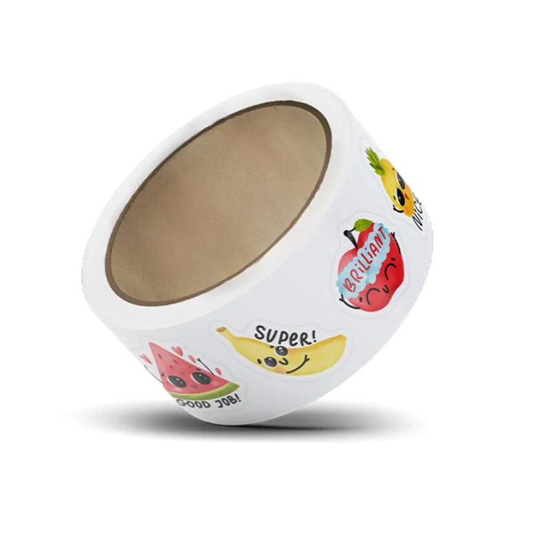 500 pezzi/rotolo adesivi ricompensa frutta cartone animato carino irregolare per bambini adesivi fai da te adesivi sigillanti decorazione