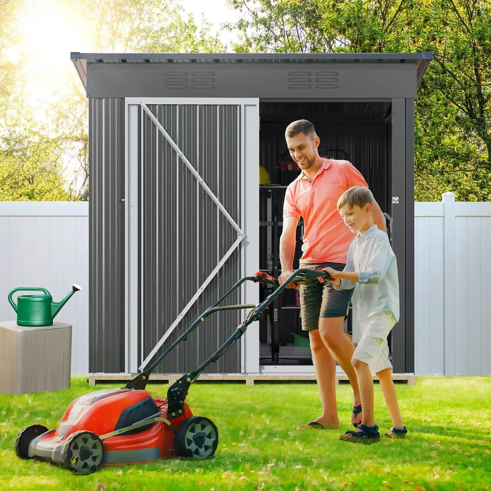 Outdoor Storage Shed w/Lockable Heavy Duty Tool Sheds Storage House tool Storage