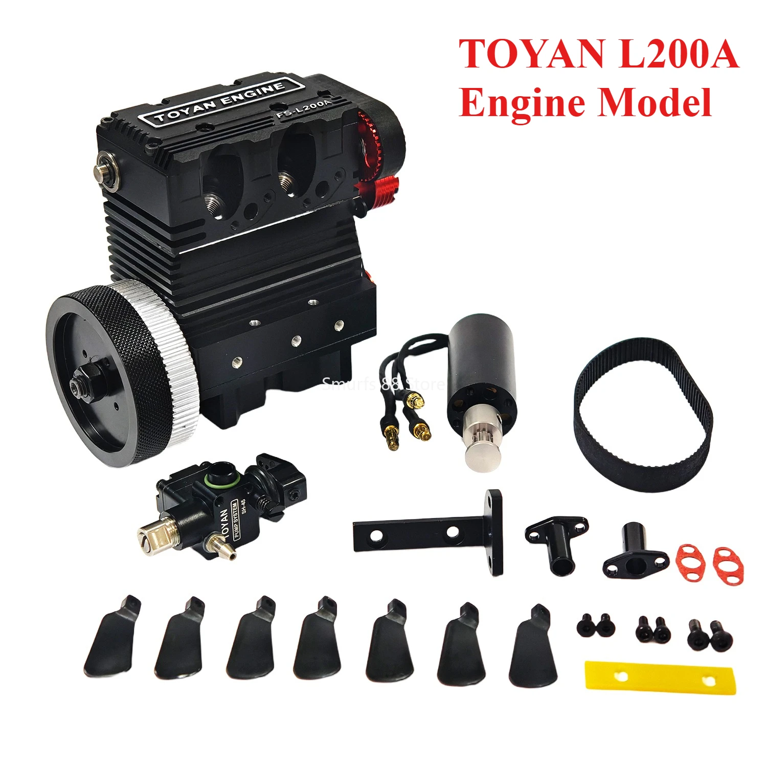 

Модель двигателя TOYAN L200A, металлическая, 7 куб. см, двухцилиндровая, четырехтактная, на метаноле, с одним карбюратором, игрушечная модель