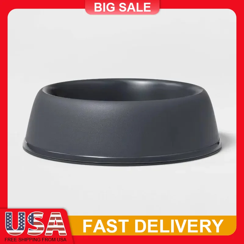 

4 Cup Plastic Dog Bowl Non Skid Base Dishwasher Safe Wide Mouth Pet Food Water Dish Durable Feeder