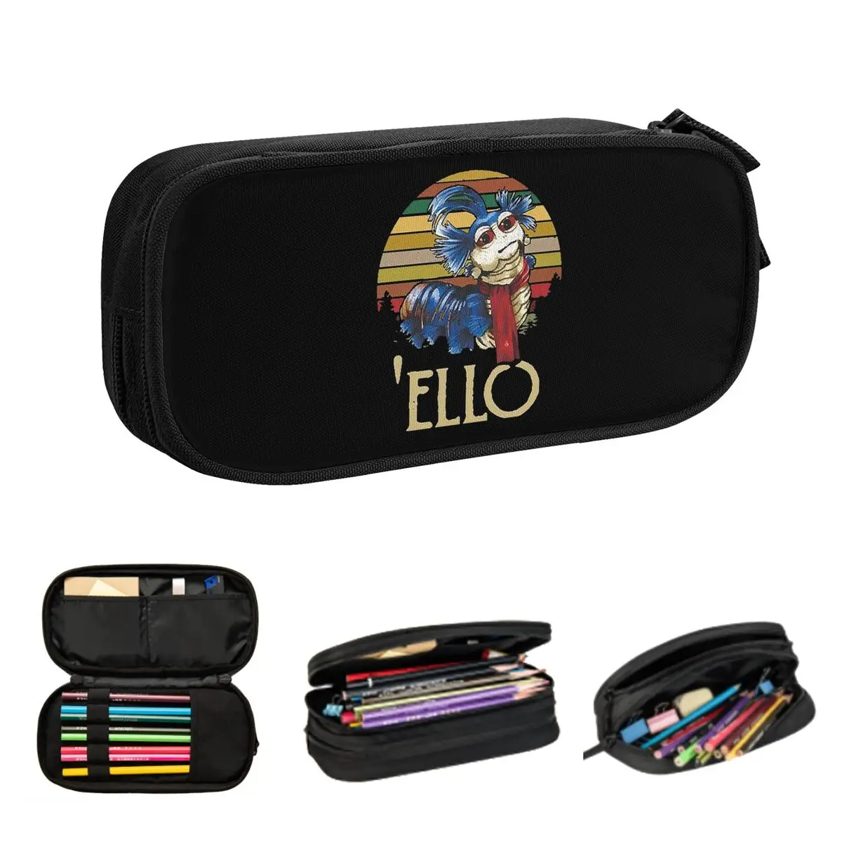 متاهة دودة ايلو عبادة متاهة خمر مقلمة ريترو الطلاب الهدايا صندوق القلم حقيبة أقلام رصاص تخزين كبير قلم رصاص الحقيبة