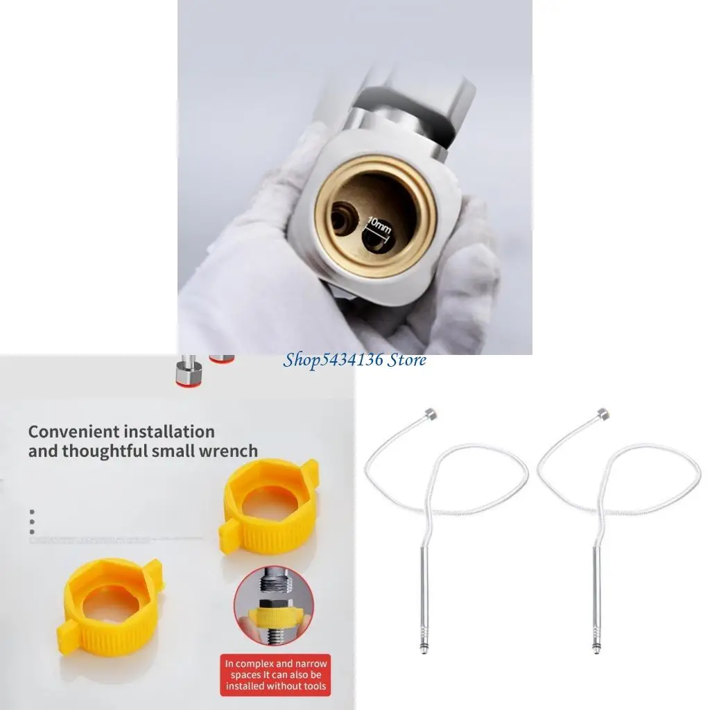 H7ED 2Pcs Water Inlet Hose Water Pipe Faucet Hose Hot and Cold Water Inlet Pipe