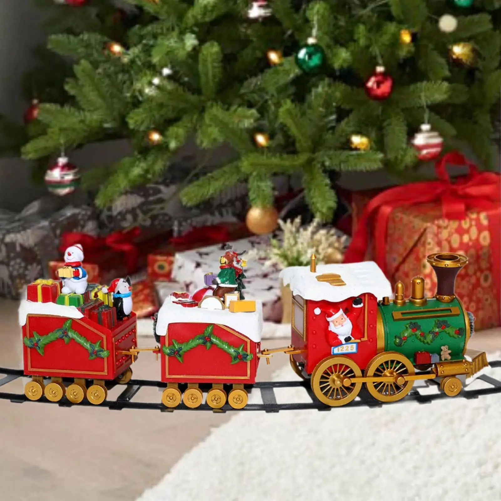 Christmas Train Set Indoor Classic Birthday Families Christmas Train Toy for Kids Boys Girls 3 Years Old and up Toddler Children