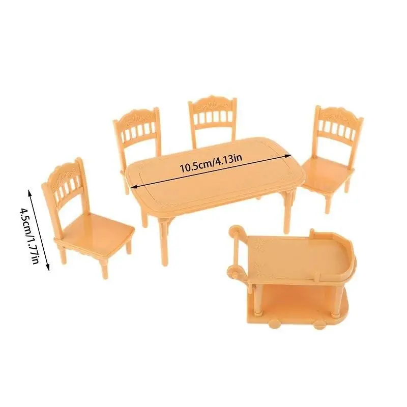 Xm1pc 1:12 casa de bonecas em miniatura móveis modelo de casa, decoração brinquedo casa de boneca acessórios, carrinho de comida de plástico mesa e cadeira modelo