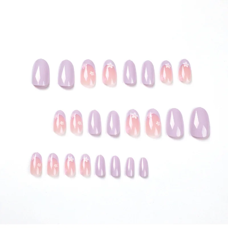 Ferramentas Oval artificiais esmalte, Acessórios para unhas polonês, Conjunto completo de chips, unhas postiças, 24pcs