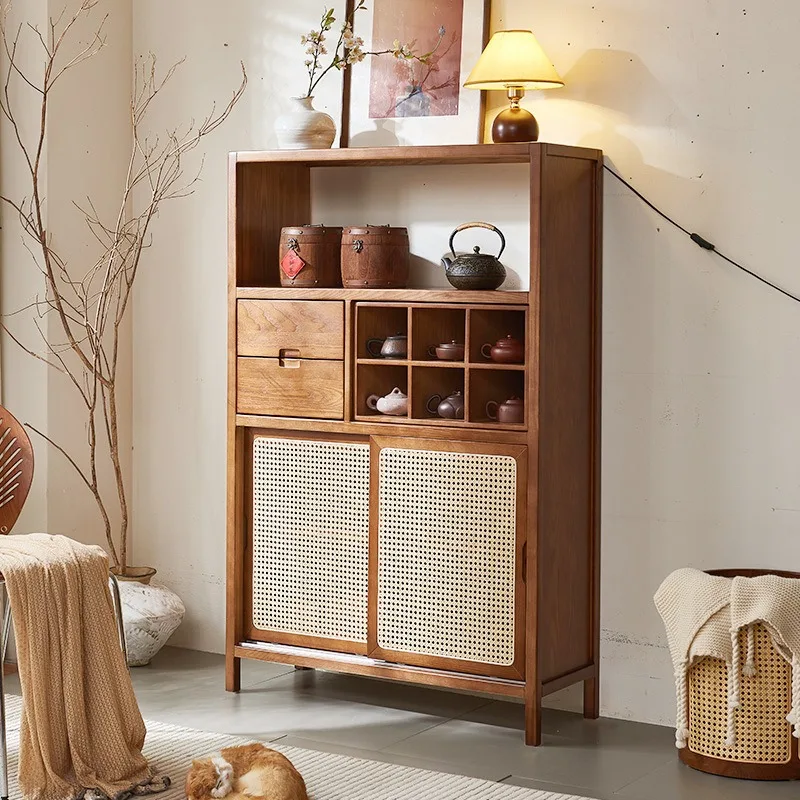 

Bogu frame tea room rack tea set display cabinet solid wood partition Duobao Pavilion living room tea cup ornament rack