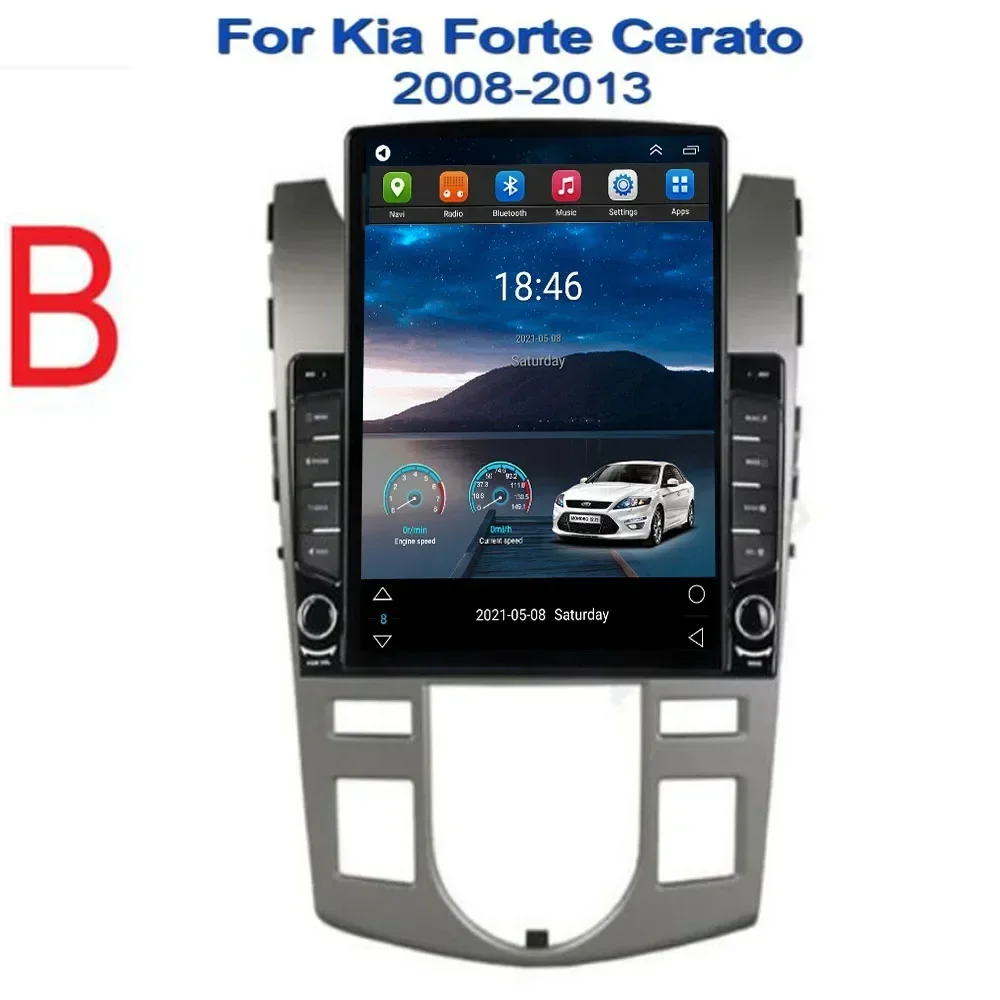 راديو السيارة تسلا شاشة عمودية لكيا فورتي سيراتو 2008-2035 نظام تحديد المواقع والملاحة ستيريو الوسائط المتعددة مشغل فيديو بلوتوث Autoradio
