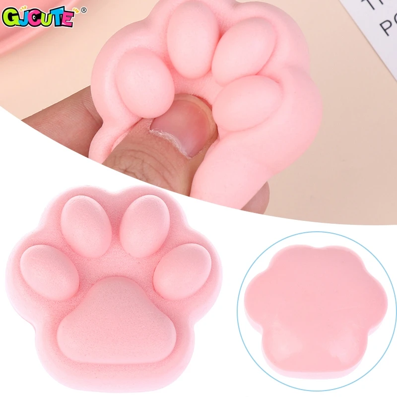 

1Pcs Cute Pink Small Cat Paw Slow Rebound Fidget Toy Cat Foot Wet Soft Finger Pinch Decompression Squishy Toy Release Toys