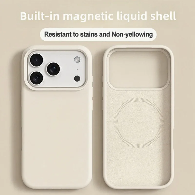 Original Liquid Silicone Magnetic Phone Case For iPhone 18Pro 17Pro 18 17 16 15 14 13 Pro Max For Magsafe Shockproof Soft Cover