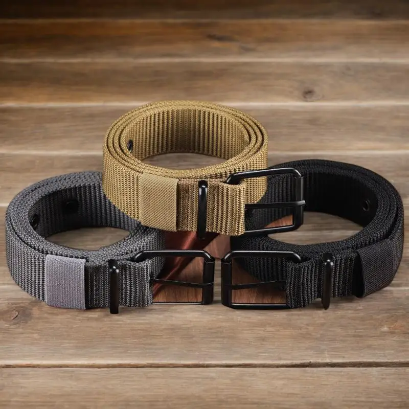 Unisex Porous Canvas Waist Belt Metal Pin Buckle Breathable Eyelet Belt Outdoor Sports Casual Jeans Belt For Men Women