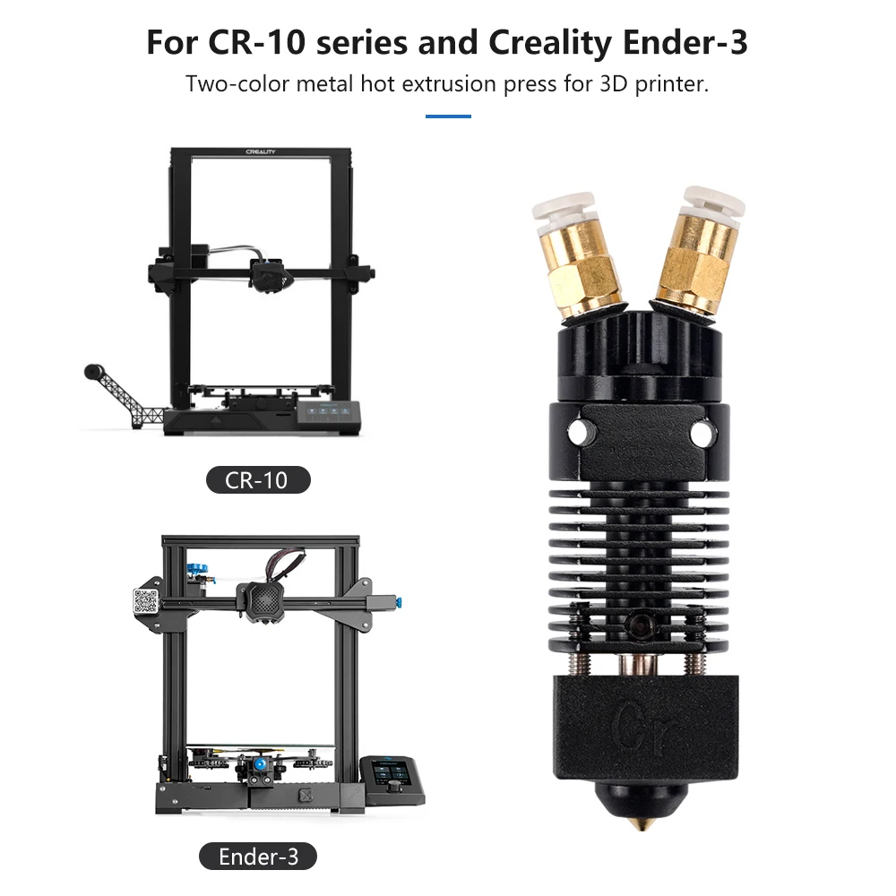 2 in 1 out Hotend CR10 Series Ender 3 Extrusion Assembled Extruder Bicolor Print Head Mixed Color J-head Hot End 3D Printer Part