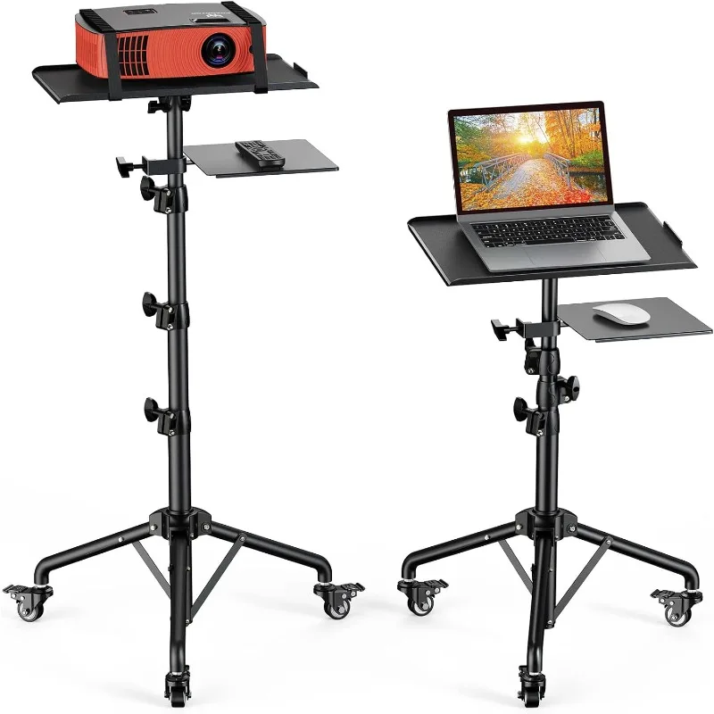 

Projector Stand with Wheels, Laptop Tripod Stand with Bag, Rolling Laptop Stand with Mouse Tray, Height Adjustable Project