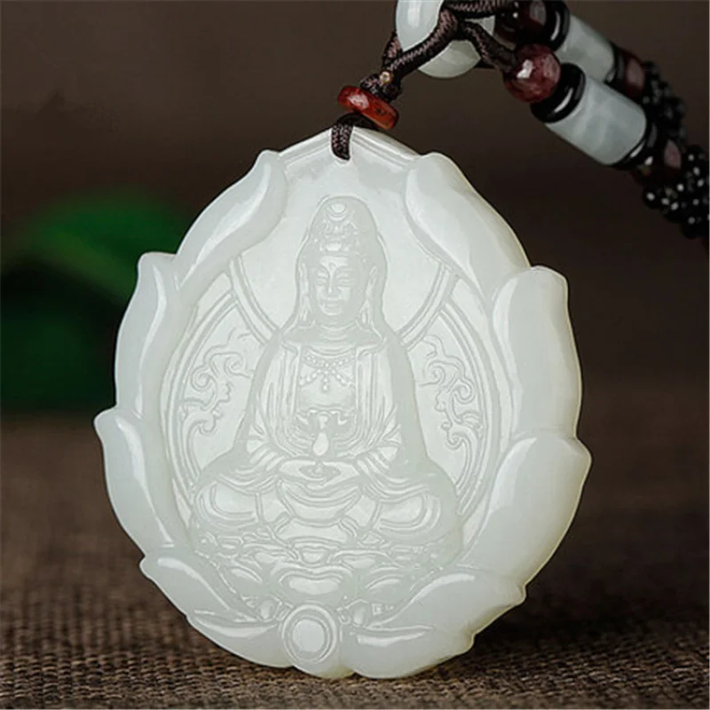 

Hotan Guanyin White Maitreya Buddha Jade Pendant