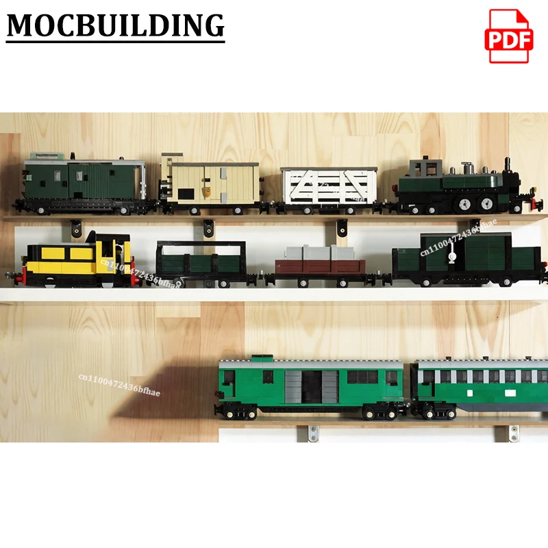Wooden Wagon Model Baggage Car Steam Locomotive Tender MOCBUILDING Open Wagon Luggage Car Locotractor Grocery Wagon Bricks Toys