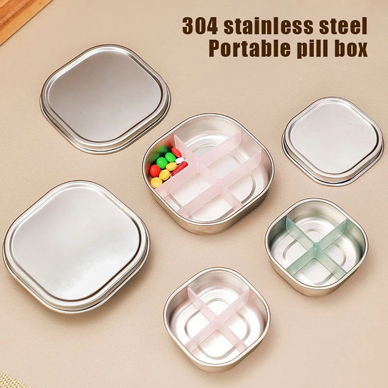 

1 Pcs Pill Box 4/6 Grids Medicine Organizer Tablet Sealed Storage Box Travel Pill Case Drug Dispenser Container Health Care