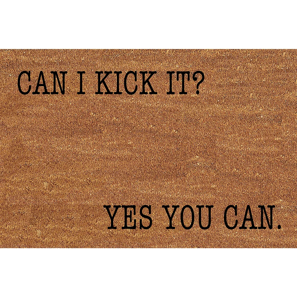 

Doormat Funny Doormat Can I Kick It Yes You Can Entrance Floor Mat Rubber Non Slip Backing Entry Way Door Mat 23.6x15.7 Inches