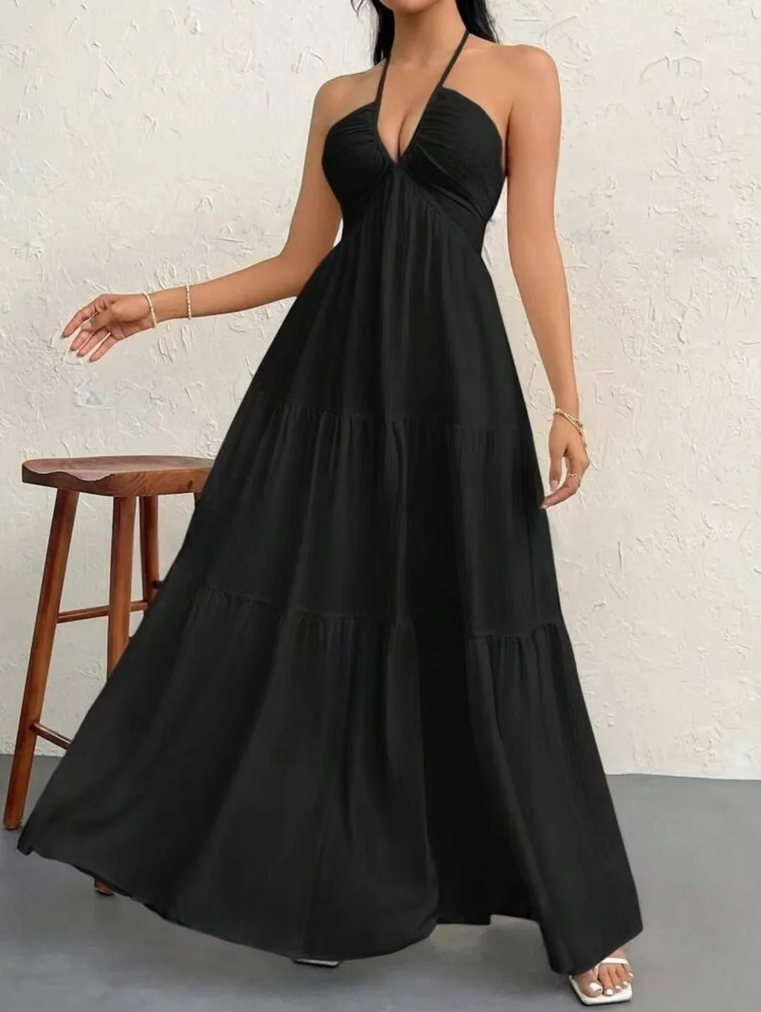 Vestido de Verano 2026 para Mujer, Estilo Bohemio con Hombros Descubiertos y Cinturón, Ideal para Bodas, Festivales y Fiestas