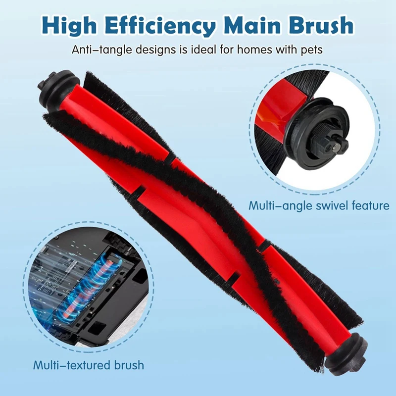 طقم ملحقات بديلة لمكنسة الروبوت ، ملحقات بديلة لروبوروك Q5 و Q5 Plus ، فلاتر HEPA وفرش جانبية