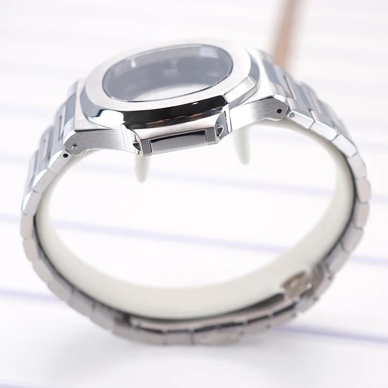 Silvery/Rose Gold 40mm For Seiko NH35 NH36 NH34 NH38 Movement Watch Case Bracelet With Sapphire Crystal 29.8mm Dial Mod Nautilus image 5