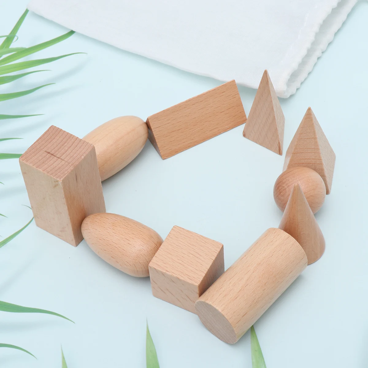 11 Uds rompecabezas de madera juguetes de enseñanza de geometría niño niños bambú preescolar geométrico