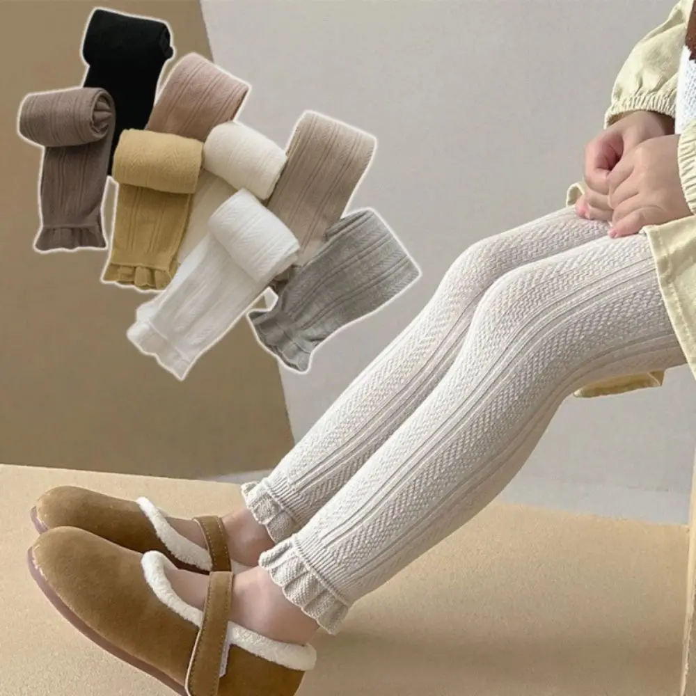 Fashion Soft Baby Legging Tight-fitting Comfort Toddler Pantyhose Cotton Lotus Edge Newborn Long Pants Socks Girls 1-6 Years Old