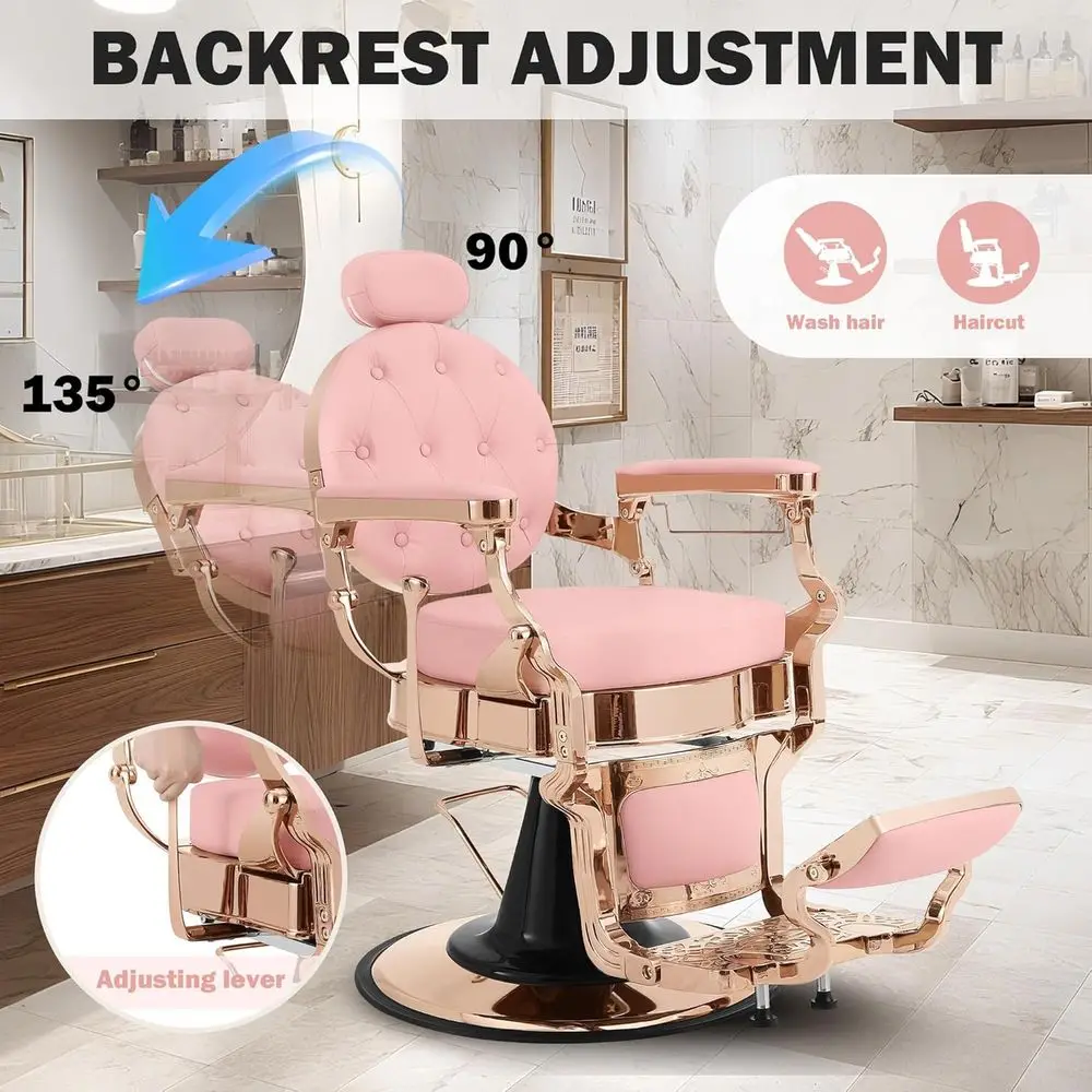 Sn Chair Reclining Barber Chair or Home, Vintage Hair Sn Chair Hair Stylist, All pose Classic Tattoo Massage Beauty Spa Equipmen - view 5