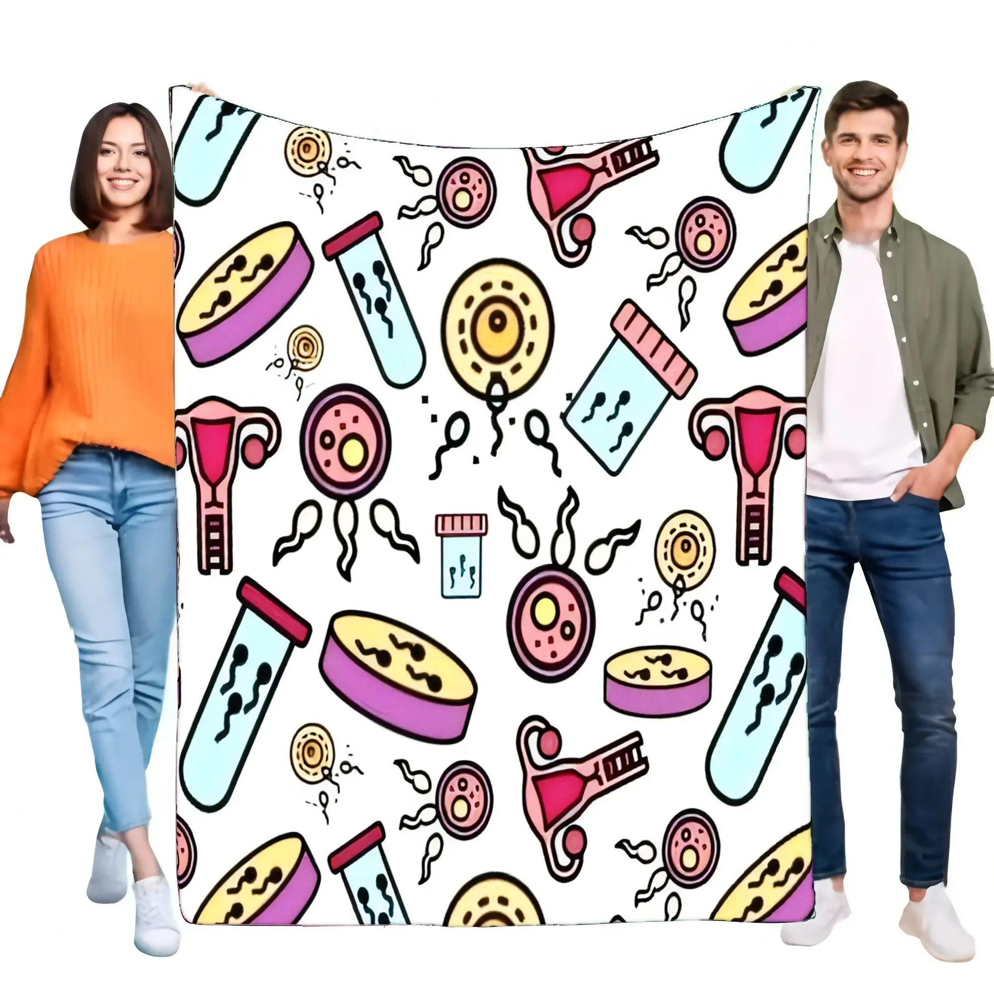 Funny Science-Themed Blanket Soft Cozy Throw Ideal for Bed Sofa Home Decor Perfect for Science Lovers Birthday Gift for Kids and