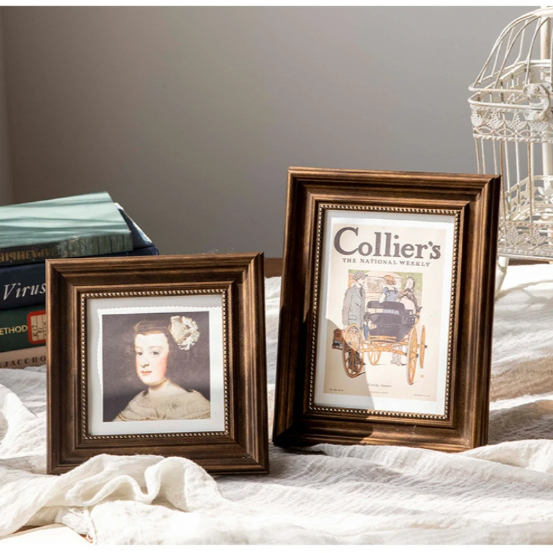 American retro Photo Frames wall hanging Light luxury Photo Frames Modern fashion Home Decor Enmarcado de cuadros YSXK