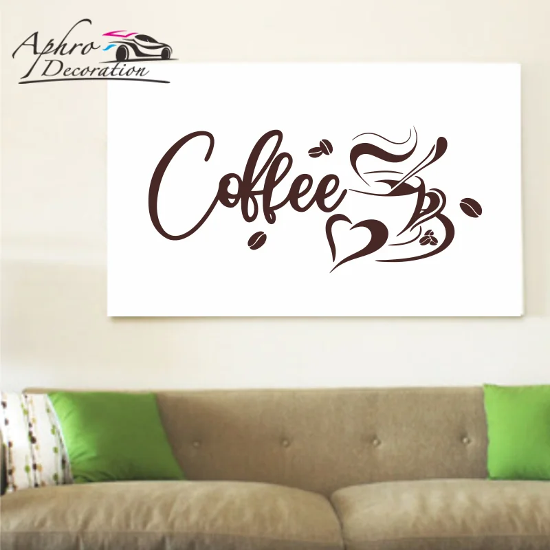 

Creative Coffee Cup Wall Stickers Living Room Restaurant Decoration Mural Cafe For Kitchen Home Decor Self-adhesive Wallpaper