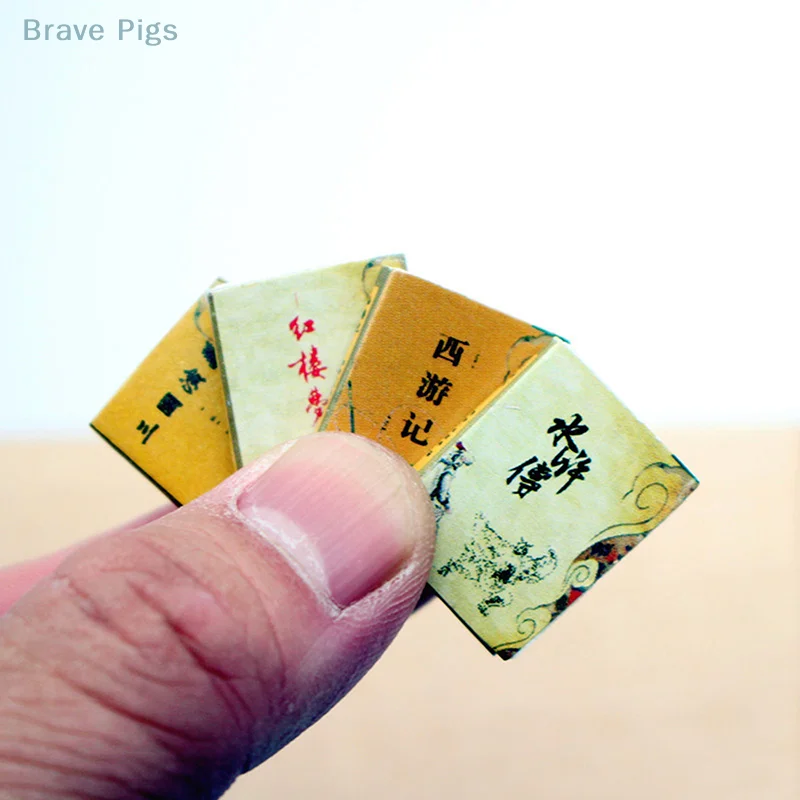 4Pcs/Set Mini The Four Great Classical Novels Book Model For Dollhouse Accessories Study Decoration Miniature