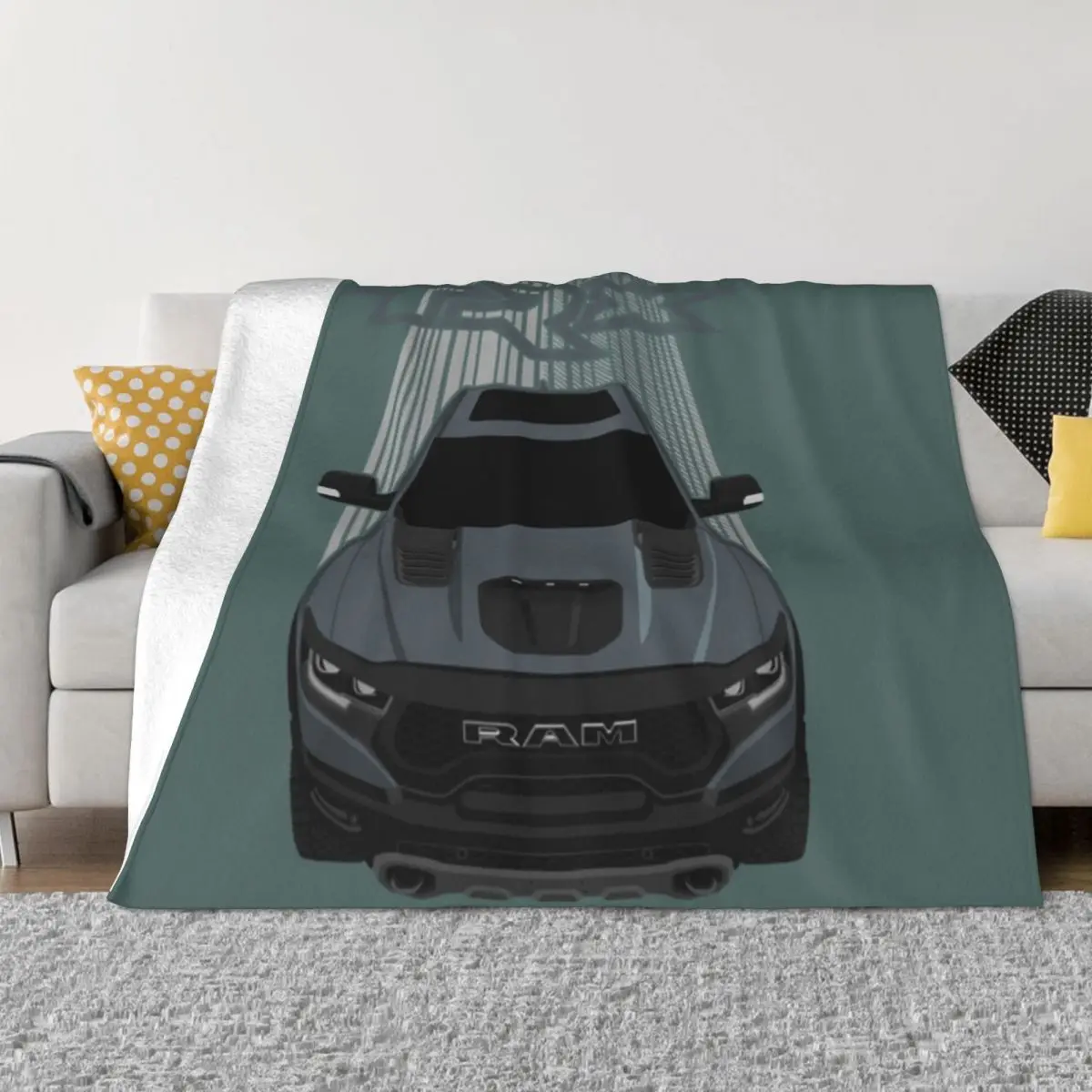 Ram 1500 T-ShirtRam 1500 TRX - Anvil Grey Throw Blanket Bed linens Beach Blanket Furry Blankets Multi-Purpose