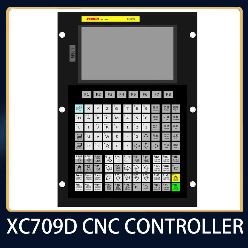 

XC709D 3/4/5/6 Axis USB CNC System Controller FANUC G Code Supports Offline Milling, Boring, Tapping, and Drilling Feed