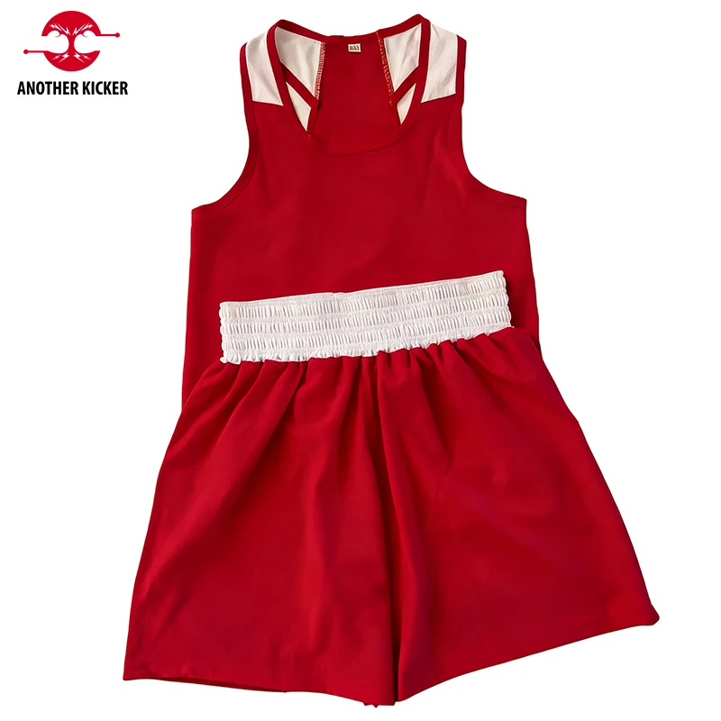 Boxing Shorts and Singlet Set Muay Thai Shorts Red Blue Men Women Kids Sanda Wushu Uniform Martial Arts MMA Training Fight Wear