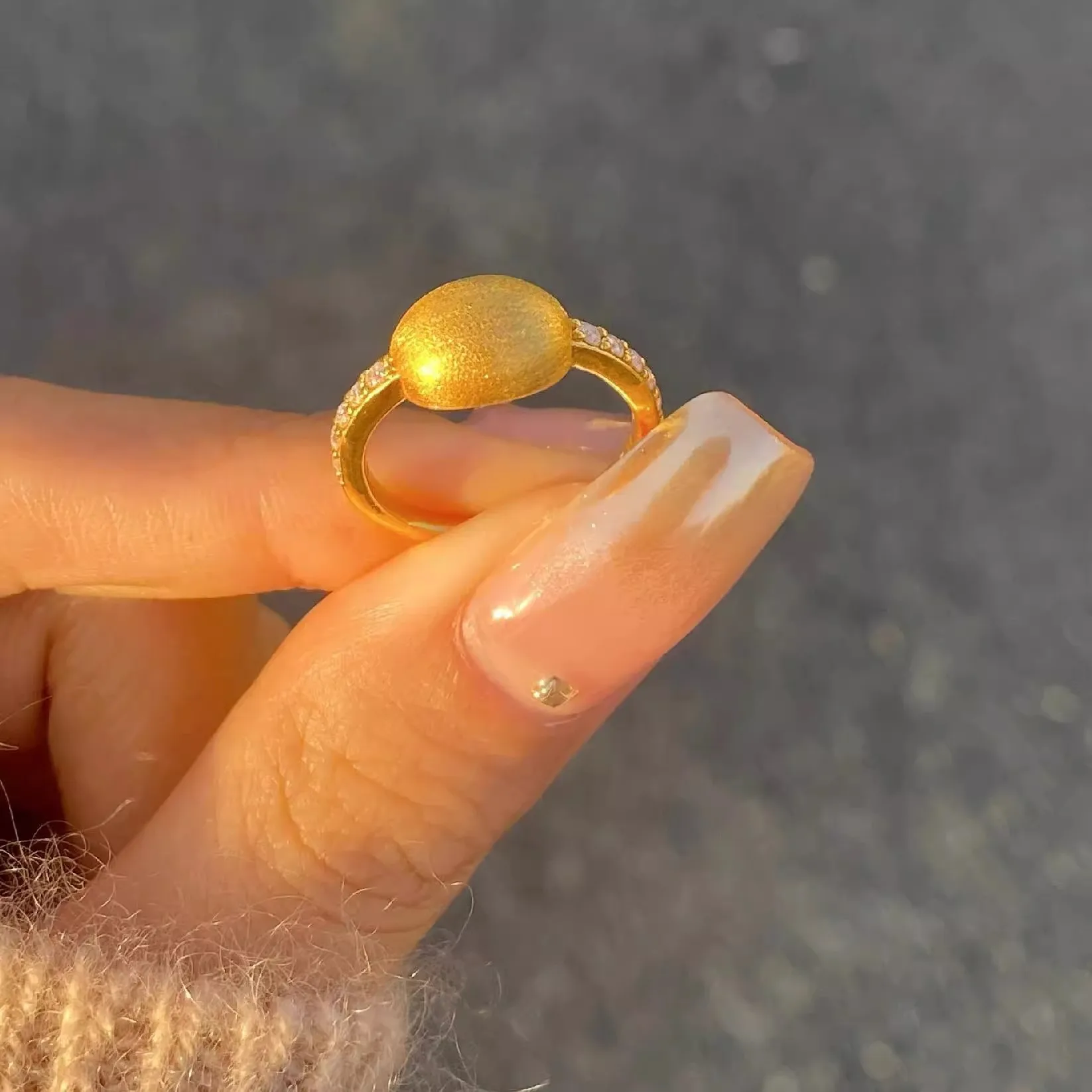 Classic simple brushed small Mantou ring exquisite retro high-grade diamonds rings for women banquet jewelry accessories