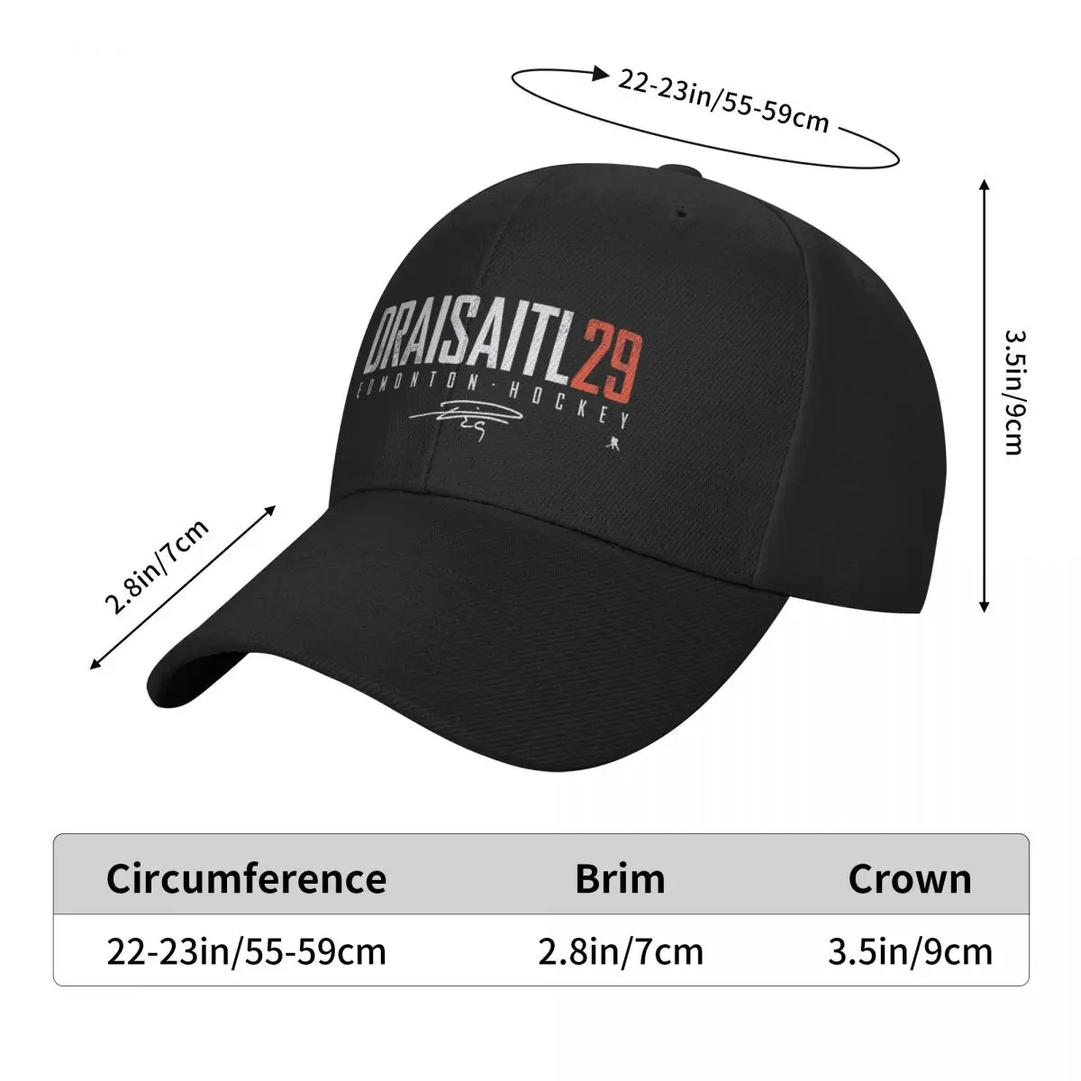 Leon Draisaitl Elite Signatures Baseball Cap New In Hat Visor Anime Women's Golf Clothing Men's